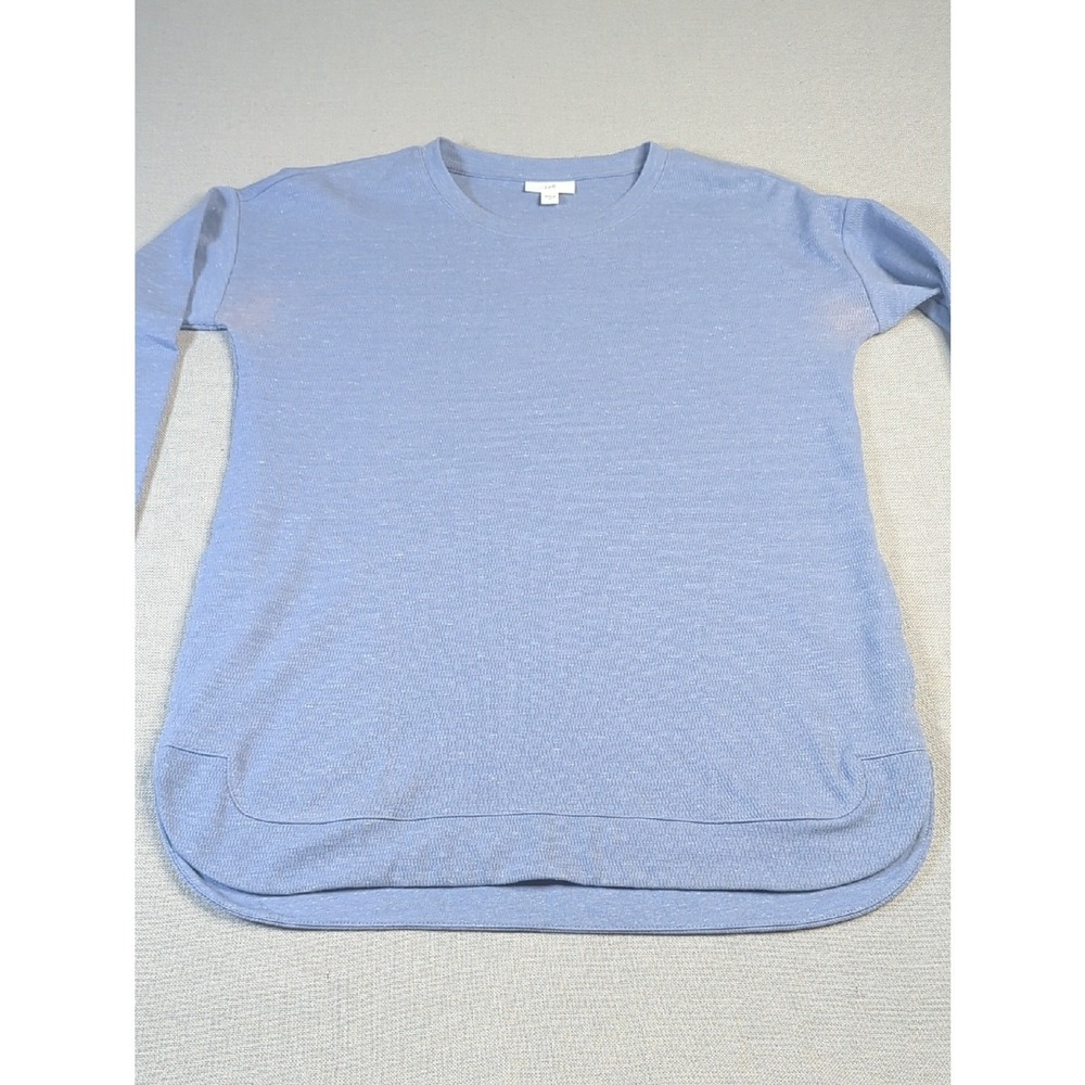 J.‎ Jill Light Blue Knit Sweater Top XS Short Sleeve Crewneck Soft Minimal